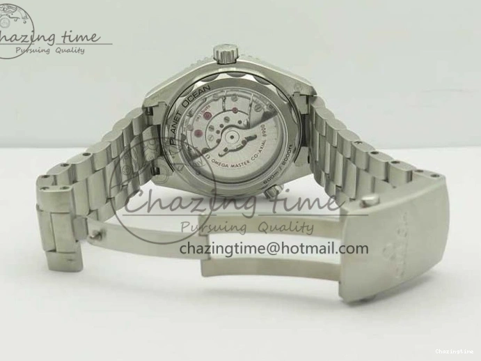 0428 Planet Ocean 2016 43.5mm SS Blue Bezel OM 1:1 Best Edition Blue Dial on SS Bracelet A8900 V WellDesigned 8029